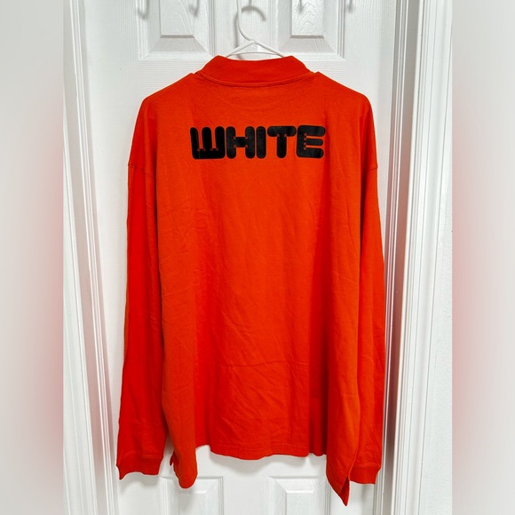 OFF-WHITE  Logo Print Long-Leeve T-Shirt in Orange - Picture 7 of 8